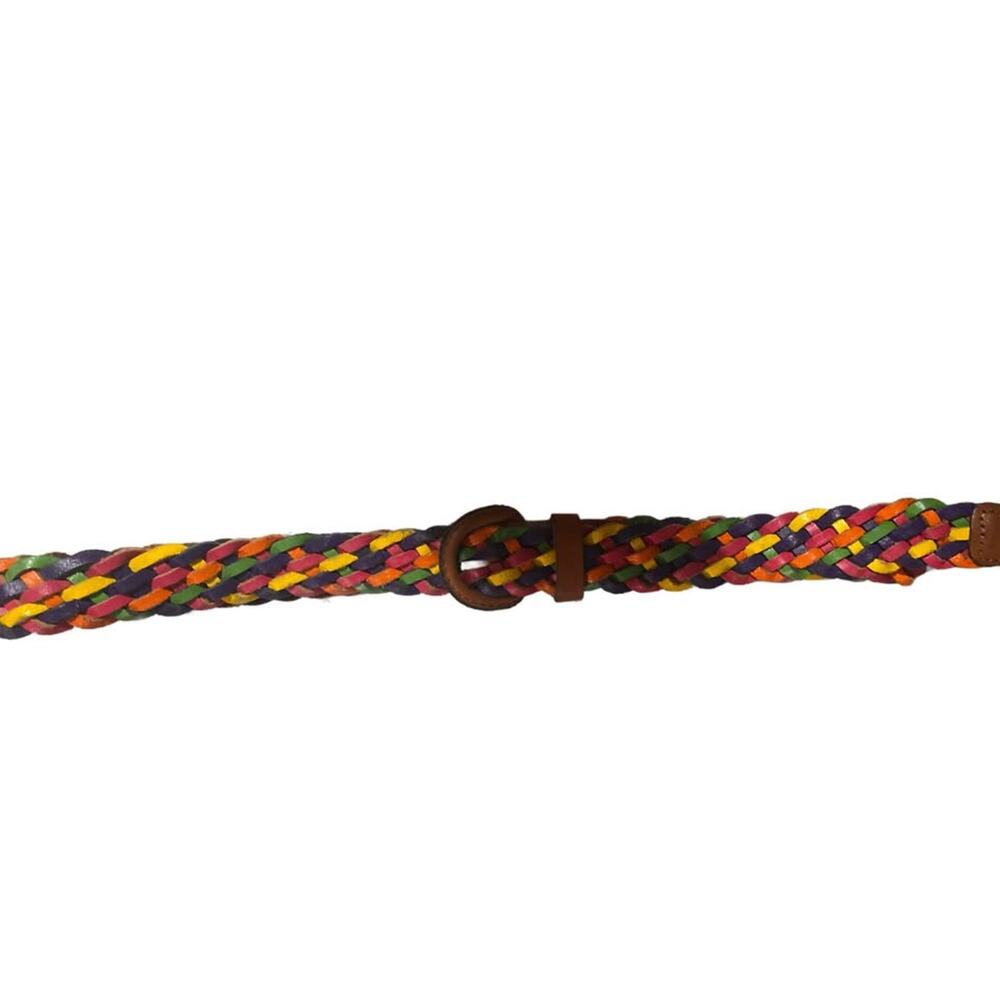 Vintage Leather Rainbow Braided Belt Sz Med/Lg